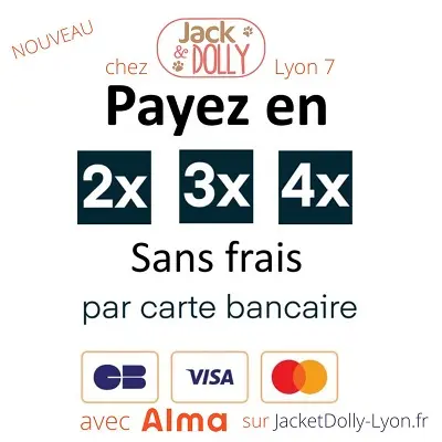 Paiement en 2, 3 ou 4 fois chez votre animalerie Jack et Dolly Lyon 7e